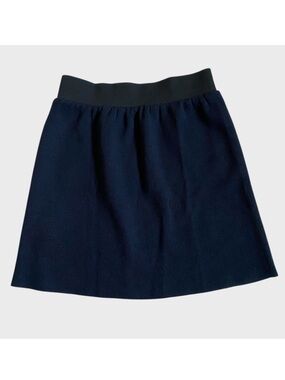 VTG Le Mont St Michel Wool Blend Mini Skirt Women's Small Navy Blue Black Preppy